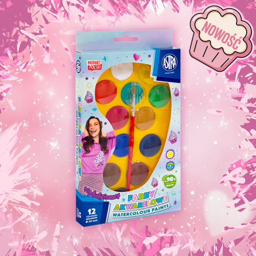 Muffinkowe Farby Akwarelowe - 12 kolorów