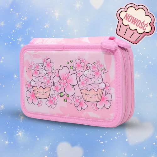 Muffinkowy Piórnik Sakura - dwukomorowy 2026